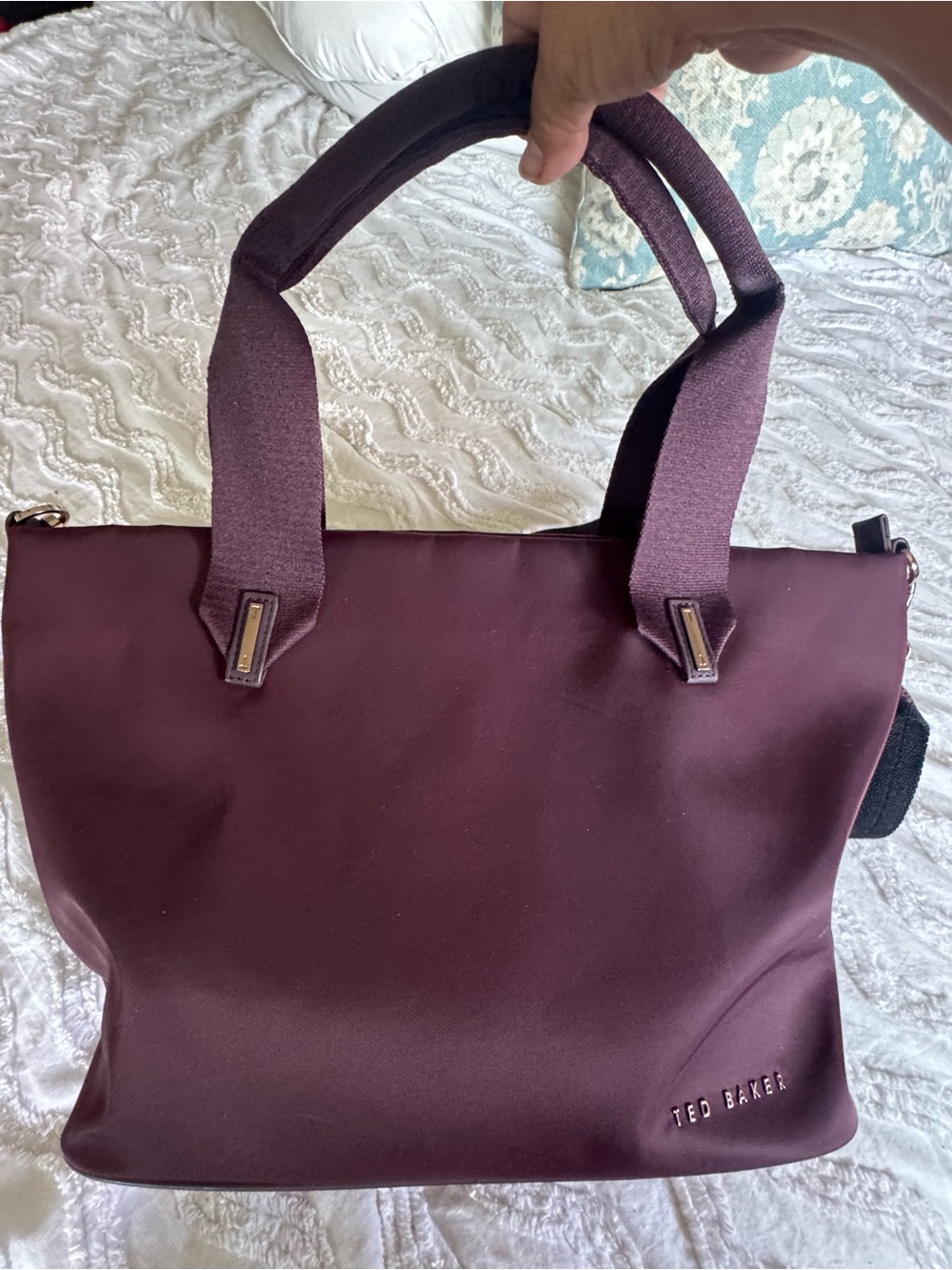 Ted Baker Plum Nylon Tote Bag - Elegant Everyday Handbag